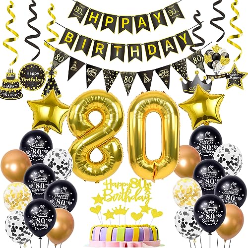 Luftballons 80. Geburtstag Deko Schwarz Gold, deko 80. Geburtstag Dekoration, Ballon 80 Mann deko , gold Tortendeko 80 Jahre Mann Geburtstagsdeko 80 Jahre Männer Frauen gold Luftballons 80. Geburtstag Deko Schwarz Gold, deko 80. Geburtstag Dekoration, Ballon 80 Mann deko , gold Tortendeko 80 Jahre Mann Geburtstagsdeko 80 Jahre Männer Frauen gold von Hopewey