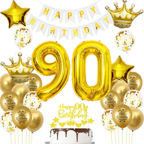 Luftballons 90. Geburtstag Mann frauen Deko Gold Tortendeko 90. Geburtstag Mann Party Dekoration Weiß gold Geburtstagsdeko 90 Jahre frau Männer ballon Geburtstag deko 90. Geburtstag deko gold Luftballons 90. Geburtstag Mann frauen Deko Gold Tortendeko 90. Geburtstag Mann Party Dekoration Weiß gold Geburtstagsdeko 90 Jahre frau Männer ballon Geburtstag deko 90. Geburtstag deko gold von Hopewey