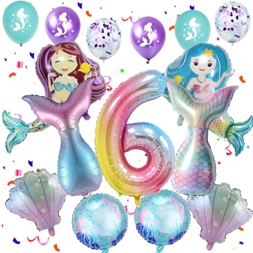 Meerjungfrau luftballons 6. Geburtstag Mädchen Deko, Meerjungfrau deko 6 .Geburtstag Mädchen, Geburtstagsdeko 6 jahre, Themen Ballons für 6 Party deko Meerjungfrau luftballons 6. Geburtstag Mädchen Deko, Meerjungfrau deko 6 .Geburtstag Mädchen, Geburtstagsdeko 6 jahre, Themen Ballons für 6 Party deko von Hopewey