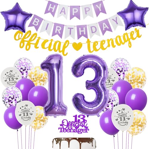 Offizielle Teenager 13. Geburtstag Deko für Mädchen,Luftballon 13.Geburtstag Mädchen deko lila gold,Offizielle Teenager Geburtstagsdeko 13 jahre Mädchen ballon deko Offizielle Teenager 13. Geburtstag Deko für Mädchen,Luftballon 13.Geburtstag Mädchen deko lila gold,Offizielle Teenager Geburtstagsdeko 13 jahre Mädchen ballon deko von Hopewey