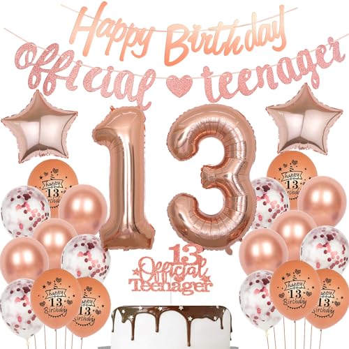 Offizielle Teenager 13. Geburtstag Deko für Mädchen,Luftballon 13.Geburtstag Mädchen deko rosegold,Offizielle Teenager Geburtstagsdeko 13 jahre Mädchen ballon Offizielle Teenager 13. Geburtstag Deko für Mädchen,Luftballon 13.Geburtstag Mädchen deko rosegold,Offizielle Teenager Geburtstagsdeko 13 jahre Mädchen ballon von Hopewey