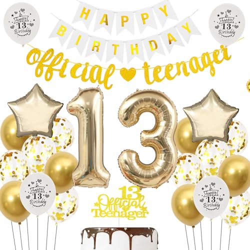 Offizielle Teenager 13. Geburtstag Deko für Mädchen Junge,Luftballon 13.Geburtstag Junge deko gold,Offizielle Teenager Geburtstagsdeko 13 jahre Mädchen ballon Offizielle Teenager 13. Geburtstag Deko für Mädchen Junge,Luftballon 13.Geburtstag Junge deko gold,Offizielle Teenager Geburtstagsdeko 13 jahre Mädchen ballon von Hopewey