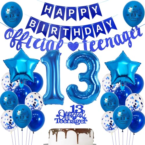 Offizielle Teenager 13. Geburtstag Dekoration Jungen, Luftballons 13.Geburtstag Blau, Geburtstagsdeko 13 Jahre Jungen Offizielle Teenager Ballons Deko Offizielle Teenager 13. Geburtstag Dekoration Jungen, Luftballons 13.Geburtstag Blau, Geburtstagsdeko 13 Jahre Jungen Offizielle Teenager Ballons Deko von Hopewey