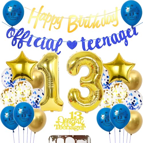 Offizielle Teenager 13. Geburtstag Dekoration Jungen, Luftballons 13.Geburtstag Blau Gold, Geburtstagsdeko 13 jahre Jungen Blau Offizielle Teenager Ballons Deko 13. Geburtstag Junge Teenager Offizielle Teenager 13. Geburtstag Dekoration Jungen, Luftballons 13.Geburtstag Blau Gold, Geburtstagsdeko 13 jahre Jungen Blau Offizielle Teenager Ballons Deko 13. Geburtstag Junge Teenager von Hopewey