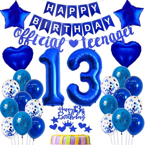 Offizielle Teenager 13. Geburtstag Dekoration Jungen ,Blau Luftballon 13. Geburtstag Mädchen Teenager Blau Geburtstagsdeko 13 jahre Junge ballon deko Offizielle Teenager 13. Geburtstag Dekoration Jungen ,Blau Luftballon 13. Geburtstag Mädchen Teenager Blau Geburtstagsdeko 13 jahre Junge ballon deko von Hopewey