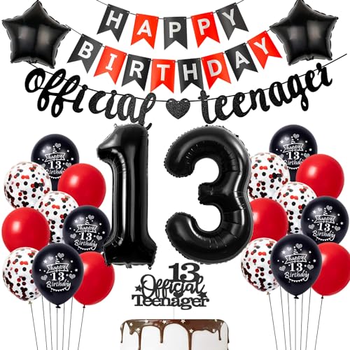 Offizielle Teenager 13. Geburtstag Dekoration Jungen Mädchen, Luftballon 13.Geburtstag Schwarz Rot, Geburtstagsdeko 13 jahre Mädchen Offizielle Teenager Ballon Deko Offizielle Teenager 13. Geburtstag Dekoration Jungen Mädchen, Luftballon 13.Geburtstag Schwarz Rot, Geburtstagsdeko 13 jahre Mädchen Offizielle Teenager Ballon Deko von Hopewey