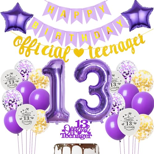 Offizielle Teenager 13. Geburtstag Dekoration Mädchen, Lila Luftballon 13. Geburtstag Mädchen Teenager Violett Gold Geburtstagsdeko 13 jahre Mädchen ballon deko Offizielle Teenager 13. Geburtstag Dekoration Mädchen, Lila Luftballon 13. Geburtstag Mädchen Teenager Violett Gold Geburtstagsdeko 13 jahre Mädchen ballon deko von Hopewey