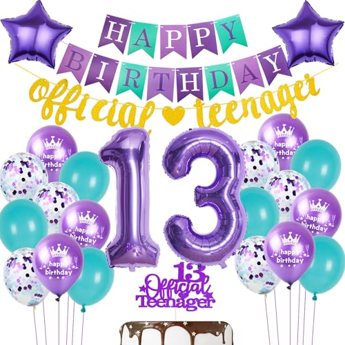 Offizielle Teenager 13. Geburtstag Dekoration Mädchen, Luftballon 13. Geburtstag Mädchen Teenager Lila Gold Geburtstagsdeko 13 jahre Mädchen ballon deko Violett Offizielle Teenager 13. Geburtstag Dekoration Mädchen, Luftballon 13. Geburtstag Mädchen Teenager Lila Gold Geburtstagsdeko 13 jahre Mädchen ballon deko Violett von Hopewey