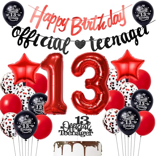 Offizielle Teenager 13. Geburtstag Dekoration Mädchen, Rot Luftballon 13. Geburtstag Mädchen Teenager Schwarz Rot Geburtstagsdeko 13 jahre Mädchen ballon deko 13. Geburtstag Mädchen Teenager deko Offizielle Teenager 13. Geburtstag Dekoration Mädchen, Rot Luftballon 13. Geburtstag Mädchen Teenager Schwarz Rot Geburtstagsdeko 13 jahre Mädchen ballon deko 13. Geburtstag Mädchen Teenager deko von Hopewey