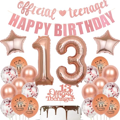 Offizielle Teenager 13. Geburtstag Dekoration für mädchen,Luftballon 13 Geburtstag mädchen deko rosegold, Geburtstagsdeko 13 Jahre mädchen Ballon Offizielle Teenager Deko Offizielle Teenager 13. Geburtstag Dekoration für mädchen,Luftballon 13 Geburtstag mädchen deko rosegold, Geburtstagsdeko 13 Jahre mädchen Ballon Offizielle Teenager Deko von Hopewey