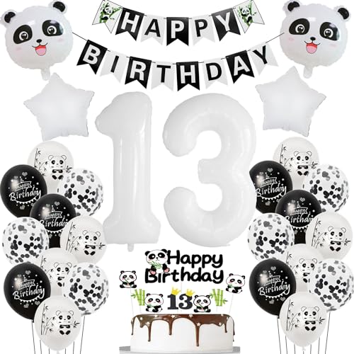 Panda luftballons 13. geburtstag junge mädchen dekoration, panda ballon geburtstagsdeko 13 jahre junge mädchen ballons 13 geburtstag deko für kinder, Panda thema deko 13.geburtstags für kinder von Hopewey
