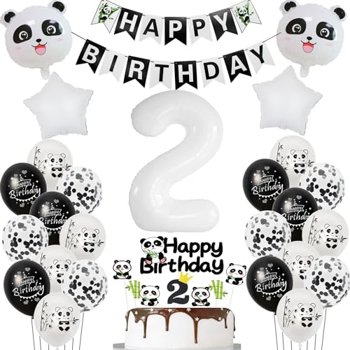 Panda luftballons 2. geburtstag junge mädchen dekoration, panda ballon geburtstagsdeko 2 jahre junge mädchen ballons 2 geburtstag deko für kinder, Panda thema deko 2.geburtstags für kinder von Hopewey