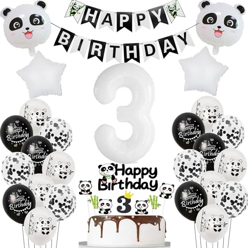 Panda luftballons 3. geburtstag junge mädchen dekoration, panda ballon geburtstagsdeko 3 jahre junge mädchen ballons 3 geburtstag deko für kinder, Panda thema deko 3.geburtstags für kinder von Hopewey