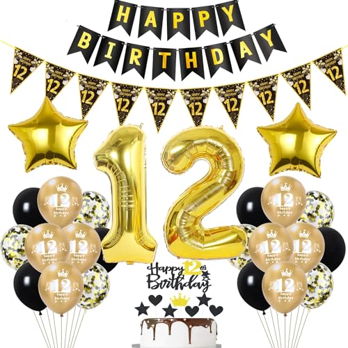 Schwarz Luftballon 12. Geburtstag Dekoration Gold Tortendeko 12. Geburtstag Mädchen Junge Geburtstagsdeko 12 Jahre Junge Mädchen Gold Folienballon 12 Geburtstag Junge Ballon 12 Geburtstag Mädchen Schwarz Luftballon 12. Geburtstag Dekoration Gold Tortendeko 12. Geburtstag Mädchen Junge Geburtstagsdeko 12 Jahre Junge Mädchen Gold Folienballon 12 Geburtstag Junge Ballon 12 Geburtstag Mädchen von Hopewey