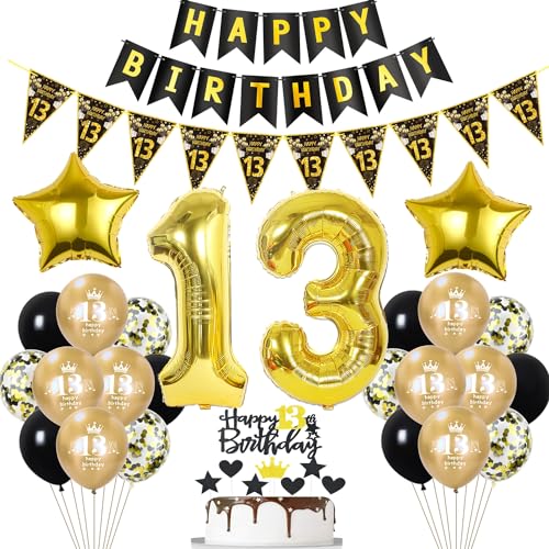 Schwarz Luftballon 13. Geburtstag Dekoration Gold Tortendeko 13. Geburtstag Mädchen Junge Geburtstagsdeko 13 Jahre Junge Mädchen Gold Folienballon 13 Geburtstag Junge Ballon 13 Geburtstag Mädchen Schwarz Luftballon 13. Geburtstag Dekoration Gold Tortendeko 13. Geburtstag Mädchen Junge Geburtstagsdeko 13 Jahre Junge Mädchen Gold Folienballon 13 Geburtstag Junge Ballon 13 Geburtstag Mädchen von Hopewey