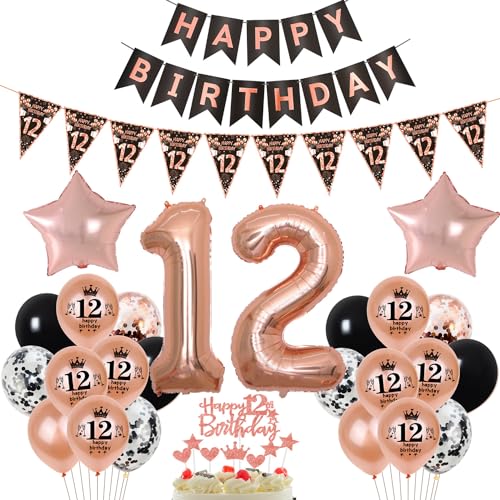 Schwarz Roségold Luftballon 12. Geburtstag Dekoration Mädchen Roségold Tortendeko 12. Geburtstag Mädchen Geburtstagsdeko 12 Jahre Folienballon 12 deko 12. Ballon Schwarz Roségold Luftballon 12. Geburtstag Dekoration Mädchen Roségold Tortendeko 12. Geburtstag Mädchen Geburtstagsdeko 12 Jahre Folienballon 12 deko 12. Ballon von Hopewey