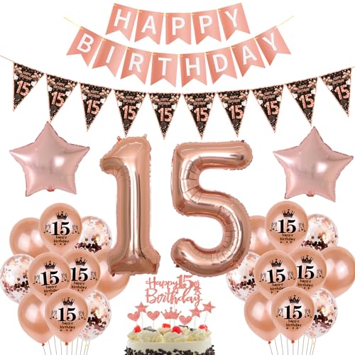 Schwarz Roségold Luftballon 15. Geburtstag Dekoration Roségold Tortendeko 15. Geburtstag Mädchen Geburtstagsdeko 15 Jahre Mädchen Folienballon 15 Ballon Schwarz Roségold Luftballon 15. Geburtstag Dekoration Roségold Tortendeko 15. Geburtstag Mädchen Geburtstagsdeko 15 Jahre Mädchen Folienballon 15 Ballon von Hopewey