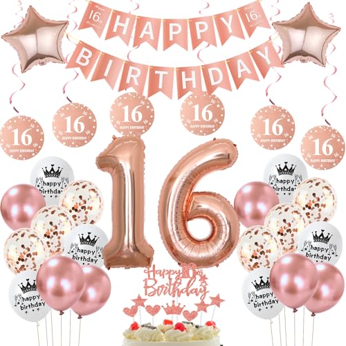 deko 16. geburtstag mädchen,rosegold luftballon 16. geburtstag deko mädchen ,Rosegold Tortendeko 16. Happy 16th Birthday girlande banner geburtstagsdeko 16 jahre ballon deko 16. geburtstag mädchen,rosegold luftballon 16. geburtstag deko mädchen ,Rosegold Tortendeko 16. Happy 16th Birthday girlande banner geburtstagsdeko 16 jahre ballon von Hopewey