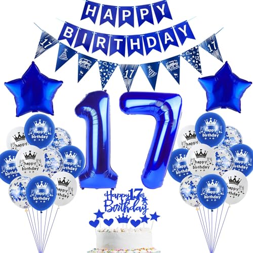 deko 17. Geburtstag Dekoration,Dunkelblau Tortendeko Geburtstag 17 Jahre Junge Party Deko 17 Mädchen Junge,luftballons 17. ,blau Geburtstagsdeko 17 Jahre ballon deko 17. Geburtstag Dekoration,Dunkelblau Tortendeko Geburtstag 17 Jahre Junge Party Deko 17 Mädchen Junge,luftballons 17. ,blau Geburtstagsdeko 17 Jahre ballon von Hopewey