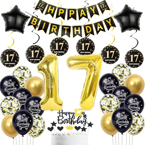 deko 17. geburtstag Jungen mädchen,schwarz gold luftballon 17. geburtstag deko Junge ,gold Tortendeko 17. geburtstag Happy Birthday girlande banner gold geburtstagsdeko 17 jahre Junge ballon deko 17. geburtstag Jungen mädchen,schwarz gold luftballon 17. geburtstag deko Junge ,gold Tortendeko 17. geburtstag Happy Birthday girlande banner gold geburtstagsdeko 17 jahre Junge ballon von Hopewey