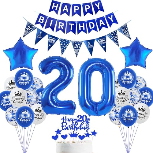 deko 20. Geburtstag Dekoration,Blau Tortendeko Geburtstag 20 Jahre mann Party Deko 20 Geburtstag frauen mann,luftballons 20. Geburtstag mann frauen,Blau Geburtstagsdeko 20 Jahre Männer ballon deko 20. Geburtstag Dekoration,Blau Tortendeko Geburtstag 20 Jahre mann Party Deko 20 Geburtstag frauen mann,luftballons 20. Geburtstag mann frauen,Blau Geburtstagsdeko 20 Jahre Männer ballon von Hopewey
