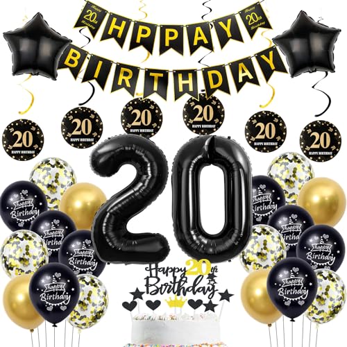 deko 20. geburtstag Jungen mädchen,schwarz gold luftballon 20. geburtstag deko Junge ,schwarz Tortendeko 20. geburtstag Happy Birthday girlande banner gold geburtstagsdeko 20 jahre Junge ballon deko 20. geburtstag Jungen mädchen,schwarz gold luftballon 20. geburtstag deko Junge ,schwarz Tortendeko 20. geburtstag Happy Birthday girlande banner gold geburtstagsdeko 20 jahre Junge ballon von Hopewey
