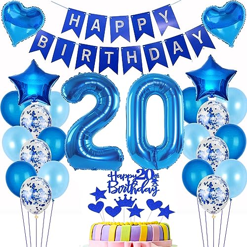 deko 20. geburtstag Mann deko blau ballon 20. geburtstag deko Mann Tortendeko 20 Geburtstag dekoration Mann geburtstagsdeko 20 jahre Mann Junge kuchen deko 20 geburtstags luftballon 20 deko Männer von Hopewey