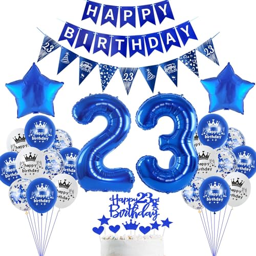 deko 23. Geburtstag Dekoration,Blau Tortendeko Geburtstag 23 Jahre mann Party Deko 23 Geburtstag frauen mann,luftballons 23. Geburtstag mann frauen,Blau Geburtstagsdeko 23 Jahre Männer ballon deko 23. Geburtstag Dekoration,Blau Tortendeko Geburtstag 23 Jahre mann Party Deko 23 Geburtstag frauen mann,luftballons 23. Geburtstag mann frauen,Blau Geburtstagsdeko 23 Jahre Männer ballon von Hopewey