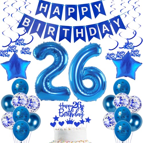 deko 26. geburtstag Mann deko blau luftballon 26. geburtstag deko Mann Tortendeko 26 Geburtstag luftballon dekoration Mann geburtstagsdeko 26 jahre Männer kuchen deko 26 geburtstag luftballon blau von Hopewey