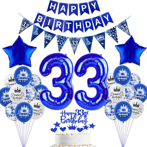 deko 33. Geburtstag Dekoration,Dunkelblau Tortendeko Geburtstag 33 Jahre mann Party Deko 33 Geburtstag frauen mann,luftballons 33. Geburtstag mann frau,blau Geburtstagsdeko 33 Jahre Männer ballon deko 33. Geburtstag Dekoration,Dunkelblau Tortendeko Geburtstag 33 Jahre mann Party Deko 33 Geburtstag frauen mann,luftballons 33. Geburtstag mann frau,blau Geburtstagsdeko 33 Jahre Männer ballon von Hopewey