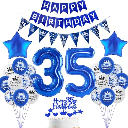 deko 35. Geburtstag Dekoration,Blau Tortendeko Geburtstag 35 Jahre mann Party Deko 35 Geburtstag frauen mann,luftballons 35. Geburtstag mann frauen,Blau Geburtstagsdeko 35 Jahre Männer ballon deko 35. Geburtstag Dekoration,Blau Tortendeko Geburtstag 35 Jahre mann Party Deko 35 Geburtstag frauen mann,luftballons 35. Geburtstag mann frauen,Blau Geburtstagsdeko 35 Jahre Männer ballon von Hopewey
