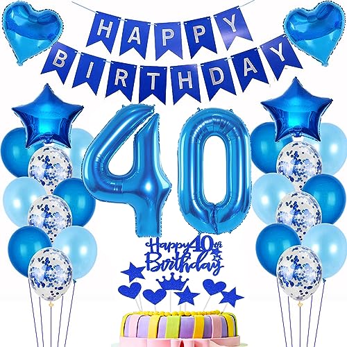 deko 40. geburtstag Mann deko blau ballon 40. geburtstag deko Mann Tortendeko 40 Geburtstag dekoration Mann geburtstagsdeko 40 jahre Mann Junge kuchen deko 40 geburtstags luftballon 40 deko Männer von Hopewey