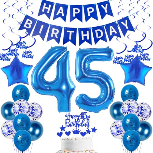 deko 45. geburtstag Mann deko blau luftballon 45. geburtstag deko Mann Tortendeko 45 Geburtstag luftballon dekoration Mann geburtstagsdeko 45 jahre Männer kuchen deko 45 geburtstag luftballon blau von Hopewey
