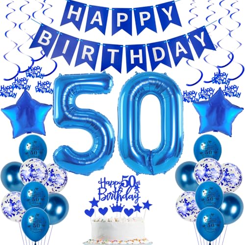 deko 50. geburtstag Mann deko blau luftballon 50. geburtstag deko Mann Tortendeko 50 Geburtstag luftballon dekoration Mann geburtstagsdeko 50 jahre Männer kuchen deko 50 geburtstag luftballon blau von Hopewey