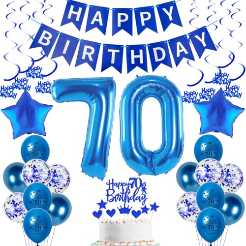 deko 70. geburtstag Mann deko blau luftballon 70. geburtstag deko Mann Tortendeko 70 Geburtstag luftballon dekoration Mann geburtstagsdeko 70 jahre Männer kuchen deko 70 geburtstag luftballon blau von Hopewey
