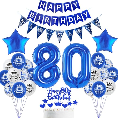 deko 80. Geburtstag Dekoration,Blau Tortendeko Geburtstag 80 Jahre mann Party Deko 80 frauen mann,luftballons 80. frauen,Blau Geburtstagsdeko 80 Jahre Männer ballon deko 80. Geburtstag Dekoration,Blau Tortendeko Geburtstag 80 Jahre mann Party Deko 80 frauen mann,luftballons 80. frauen,Blau Geburtstagsdeko 80 Jahre Männer ballon von Hopewey