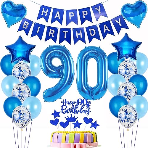 deko 90. geburtstag Mann deko blau ballon 90. geburtstag deko Mann Tortendeko 90 Geburtstag dekoration Mann geburtstagsdeko 90 jahre Mann Junge kuchen deko 90 geburtstags luftballon 90 deko Männer von Hopewey