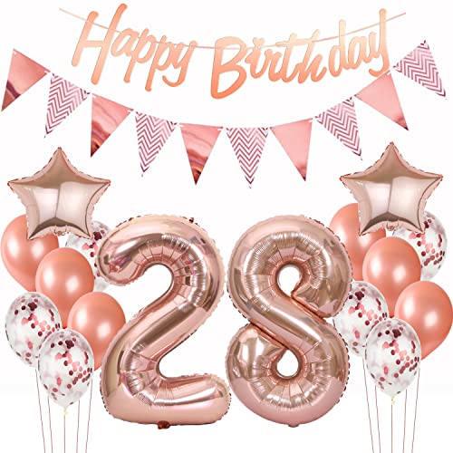 deko 28. geburtstag frauen deko rosegold ballon 28. geburtstag frauen deko luftballon 28. geburtstag deko rosegold 28 Geburtstag girlande banner geburtstagsdeko 28 jahre frauen dekoration von Hopewey