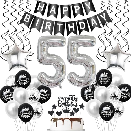 luftballon 55. geburtstag deko Mann Schwarz Silber geburtstagsdeko 55 jahre Frauen Mann set Deko 55 Geburtstag männer Dekoration ballon 55. geburtstag Frau geburtstags banner 55 geburtstag deko luftballon 55. geburtstag deko Mann Schwarz Silber geburtstagsdeko 55 jahre Frauen Mann set Deko 55 Geburtstag männer Dekoration ballon 55. geburtstag Frau geburtstags banner 55 geburtstag deko von Hopewey