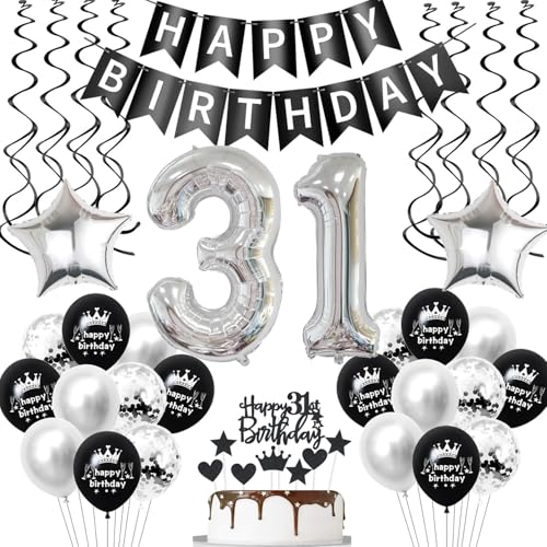 luftballon 31 geburtstag deko mann frauen Schwarz Silber geburtstagsdeko 31 jahre frau Männer Deko 31. Geburtstag mann Dekoration ballon 31. geburtstag frau Tortendeko 31 geburtstag frauen luftballon 31 geburtstag deko mann frauen Schwarz Silber geburtstagsdeko 31 jahre frau Männer Deko 31. Geburtstag mann Dekoration ballon 31. geburtstag frau Tortendeko 31 geburtstag frauen von Hopewey