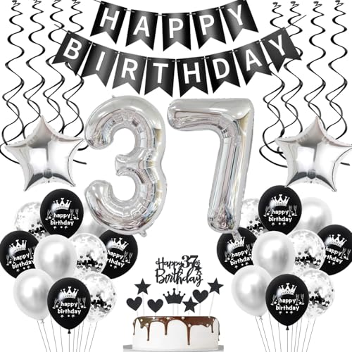 luftballon 37 geburtstag deko mann frauen Schwarz Silber geburtstagsdeko 37 jahre frau Männer Deko 37. Geburtstag mann Dekoration ballon 37. geburtstag frau Tortendeko 37 geburtstag frauen luftballon 37 geburtstag deko mann frauen Schwarz Silber geburtstagsdeko 37 jahre frau Männer Deko 37. Geburtstag mann Dekoration ballon 37. geburtstag frau Tortendeko 37 geburtstag frauen von Hopewey