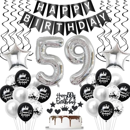 luftballon 59 geburtstag deko mann frauen Schwarz Silber geburtstagsdeko 59 jahre frau Männer Deko 59. Geburtstag mann Dekoration ballon 59. geburtstag frau Tortendeko 59 geburtstag frauen luftballon 59 geburtstag deko mann frauen Schwarz Silber geburtstagsdeko 59 jahre frau Männer Deko 59. Geburtstag mann Dekoration ballon 59. geburtstag frau Tortendeko 59 geburtstag frauen von Hopewey