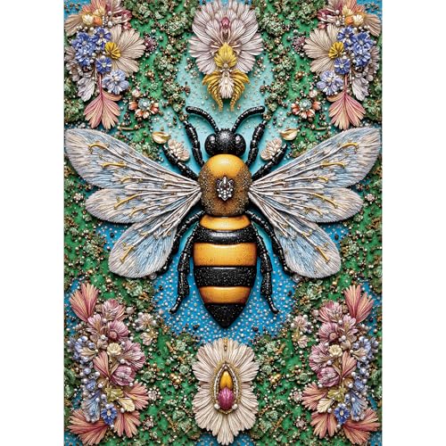 Hopgo 1000 Teile Puzzle für Erwachsene, buntes Bienenblumen-Puzzle mit Juwelenkunst, Geburtstagsgeschenk für Erwachsene, Männer, Frauen Hopgo 1000 Teile Puzzle für Erwachsene, buntes Bienenblumen-Puzzle mit Juwelenkunst, Geburtstagsgeschenk für Erwachsene, Männer, Frauen von Hopgo