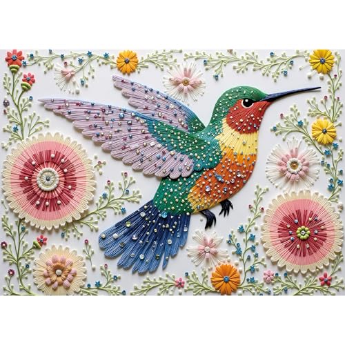 Hopgo Puzzle für Erwachsene 1000 Teile, Kristalljuwel Kolibri Gänseblümchen Kunst Puzzle, herausfordernde Puzzles für Erwachsene Hopgo Puzzle für Erwachsene 1000 Teile, Kristalljuwel Kolibri Gänseblümchen Kunst Puzzle, herausfordernde Puzzles für Erwachsene von Hopgo
