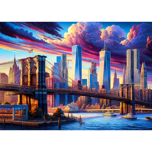 Hopgo Premium-Puzzle 1000 Teile für Erwachsene - Brücken bei Sonnenuntergang, Ideales Familienspiel & Geschenk für Puzzleliebhaber - 70 x 50 cm von Hopgo