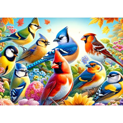 1000 Teile Puzzle für Erwachsene,Vogel-und-Blumen-Motiv Puzzles Kunstwerk für Puzzleliebhaber, Familienspiel & Geschenkidee,Jigsaw Puzzle 70 * 50cm von Hopgo