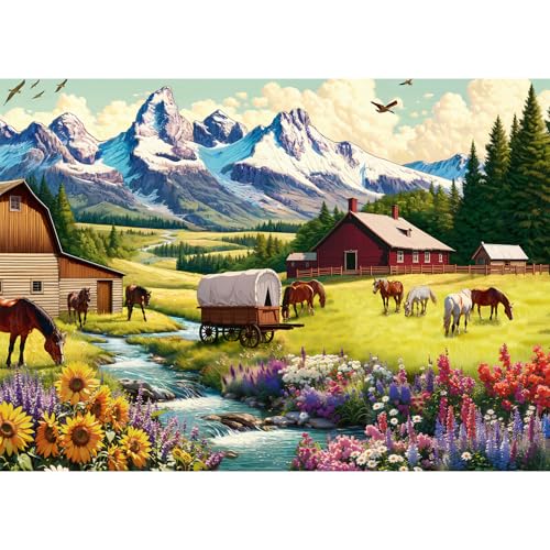 Puzzle 1000 Teile für Erwachsene, Snowy Mountain Pastoral Puzzles für Familienspiel Puzzles Liebhaber Puzzle 1000 Teile für Erwachsene, Snowy Mountain Pastoral Puzzles für Familienspiel Puzzles Liebhaber von Hopgo