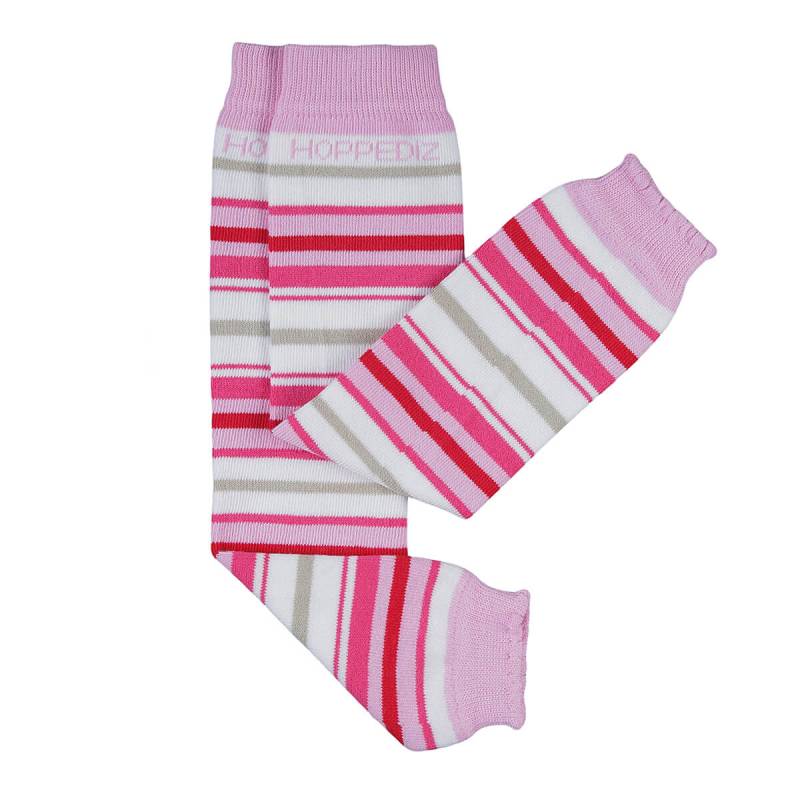 Hoppediz Babystulpen aus Biobaumwolle - Pink gestreift von Hoppediz
