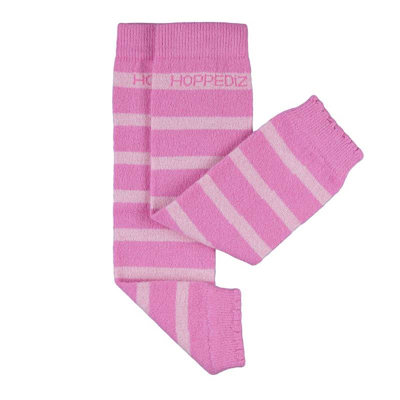 Hoppediz Babystulpen aus Wolle/Kaschmir - Pink-rosa gestreift von Hoppediz