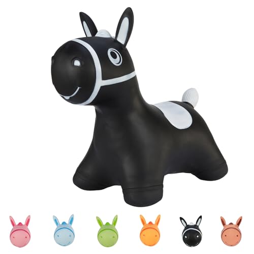 Hoppimals Tootiny Hüpftier, Hüpfpferd, Hüpftier ab 1 Jahre, Perfekt für Gymnastik & Geschicklichkeit für Kinder, Verpackt im Geschenkkarton, inklusive Pumpe - Baby-Hüpfer SCHWARZ Hoppimals Tootiny Hüpftier, Hüpfpferd, Hüpftier ab 1 Jahre, Perfekt für Gymnastik & Geschicklichkeit für Kinder, Verpackt im Geschenkkarton, inklusive Pumpe - Baby-Hüpfer SCHWARZ von Hoppimals